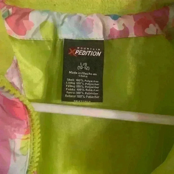 Butterfly Girls Coat Large 10/12 zip up 100% Polyester pretty colors - Picture 4 of 6